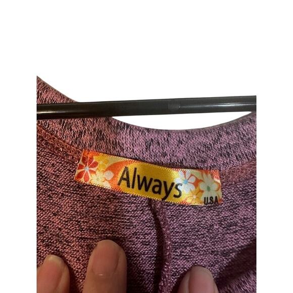 Always Heathered Dark Pink Batwing Sleeve Tunic Blouse Women Sz M - Picture 5 of 6